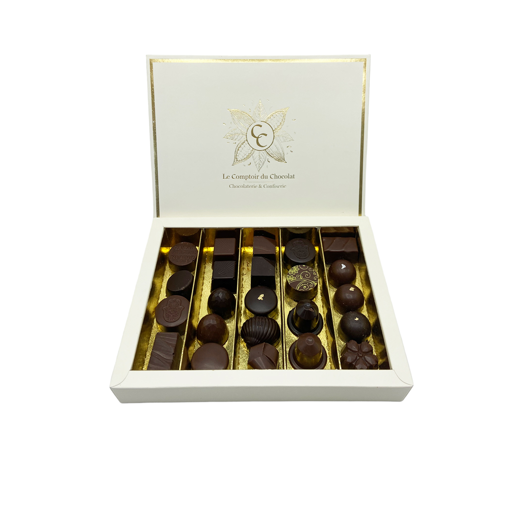 Boite de Chocolat Artisanal en Métal La Touche (36 pièces) - Hadiia