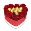 Boite Coeur Roses + Ferrero