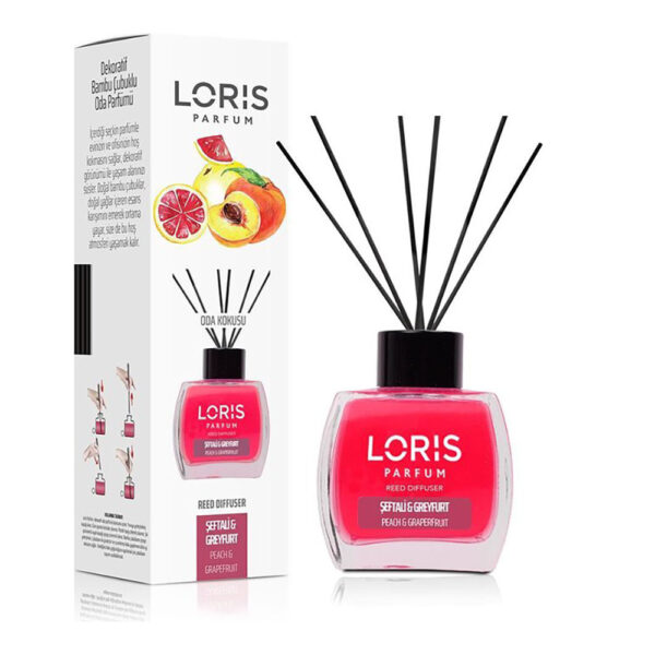 Loris - Bâtonnets parfumés - Parfum Reed Diffuser - Peach & Grappefruit